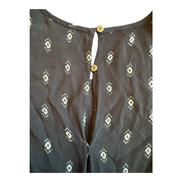 Women's Madewell Perimeter Romper Black/White Diamond Stitch Print Size S - Picture 8 of 12